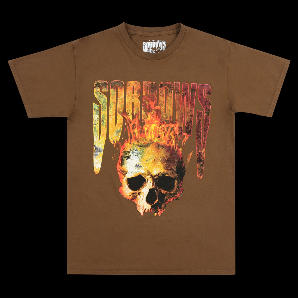 Flaming Skull Tee (Brown)